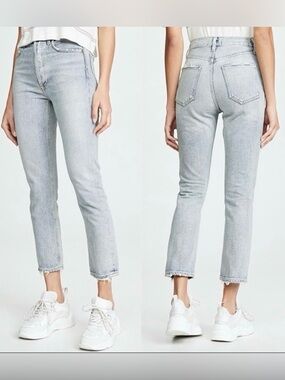 AGOLDE Riley High Rise Straight Crop Denim Jeans in Vanished Size 30